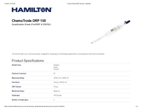 Thumbnail of document Chemo Trode ORP Sensor Hamilton 20373